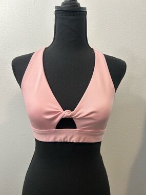 PINK Victoria's Secret Light Pink Knot-Front Sports Bralette